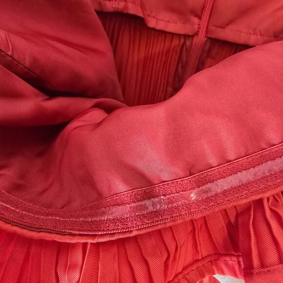 AMUR Lorena Mini Dress 14 Pomegranate Red Pleated Ruffle Cocktail Party NWT - Picture 10 of 12